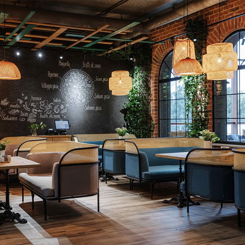 customized seating modern PU leather booth sofas restaurant sectional sofa booth designs