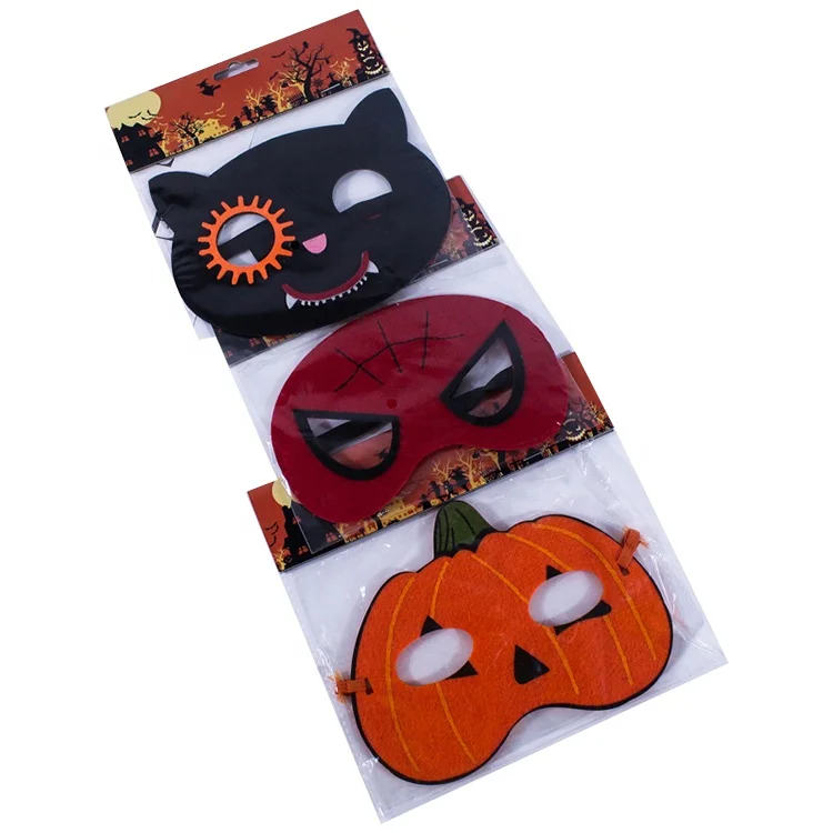 Hot Halloween Party Decoration Cartoon Felt mask Customized kids cosplay half face mask Felt party masks for cosplay