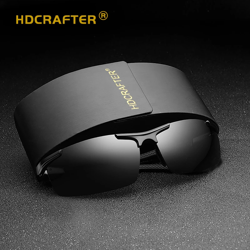  HDCRAFTER поляризованные солнцезащитные очки ночного видения Al-Mg мужские для вождения водительские зеркальные высококачественные uv400 оптовая продажа OEM