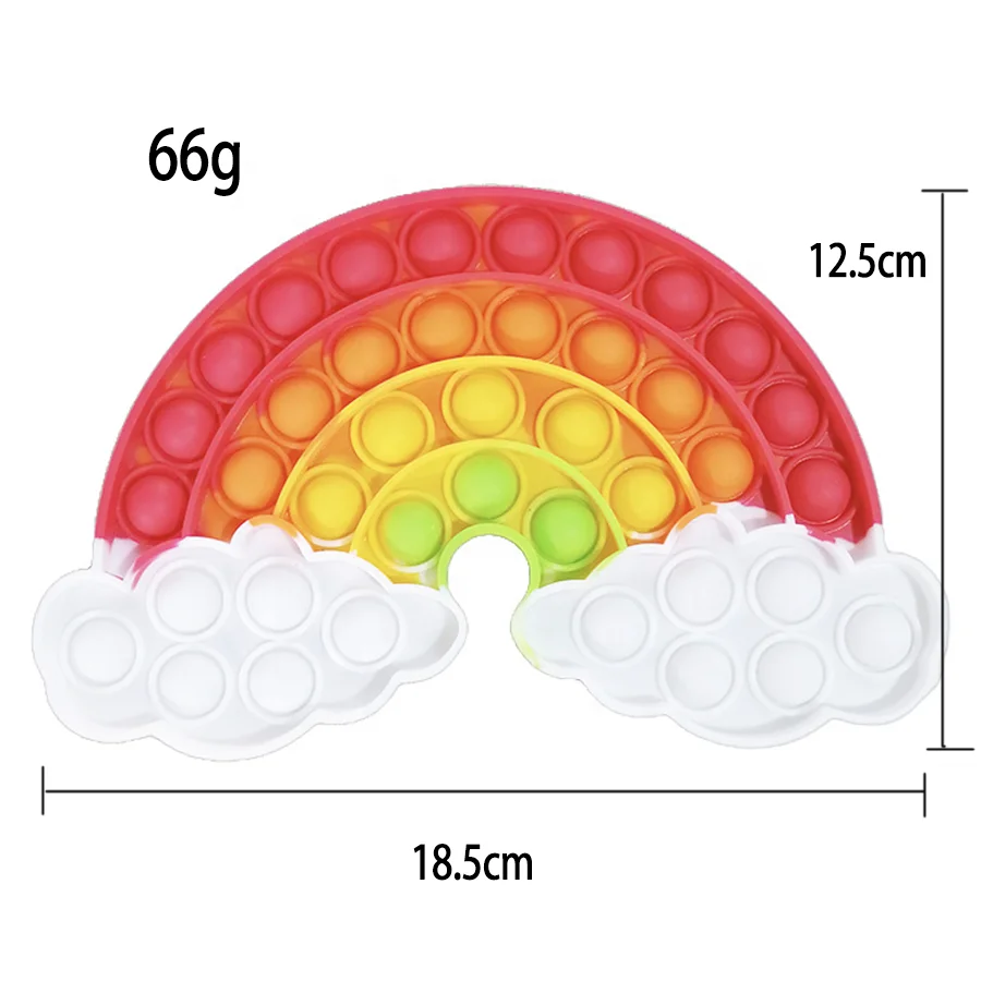  Simple Dimple Anti Stress Relief Push Pop Bubble Rainbow Fidget Sensory Toy Toys