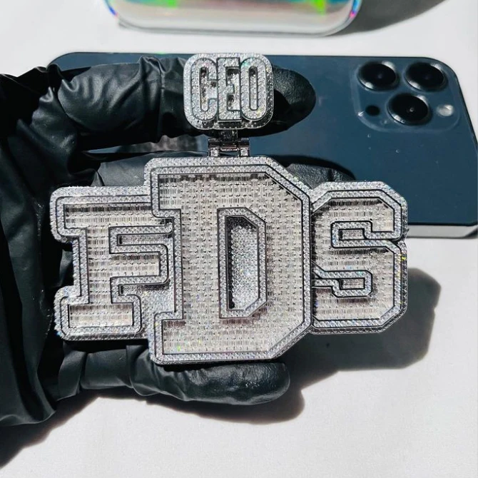 Fine Jewelry 925 Sterling Silver Hip Hop Jewelry Pendants Men Hip Hop Jewelry Pendants For Artist