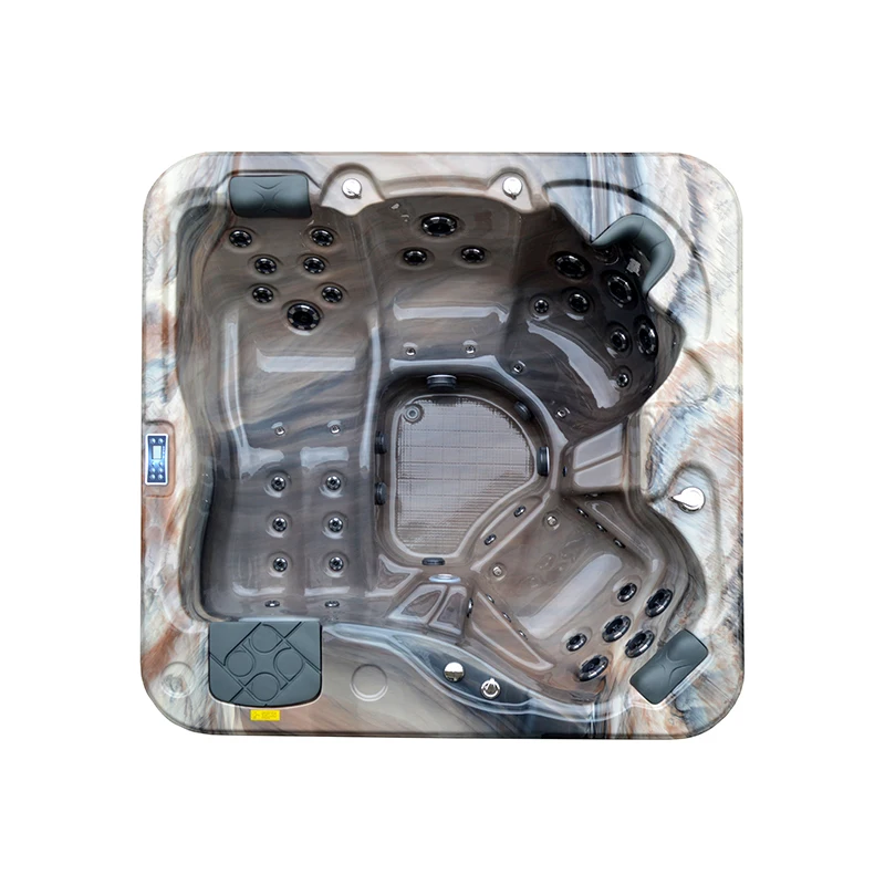 Modern 4-Person Hotel Villa Freestanding Acrylic Hot Tub Whirlpool Massage Jets Balboa Control System CE Certified Includes