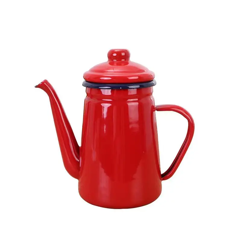 high quality Large size  Enamel Coffee Pot Hand Tea Kettle Induction Cooker Gas Stove Universal