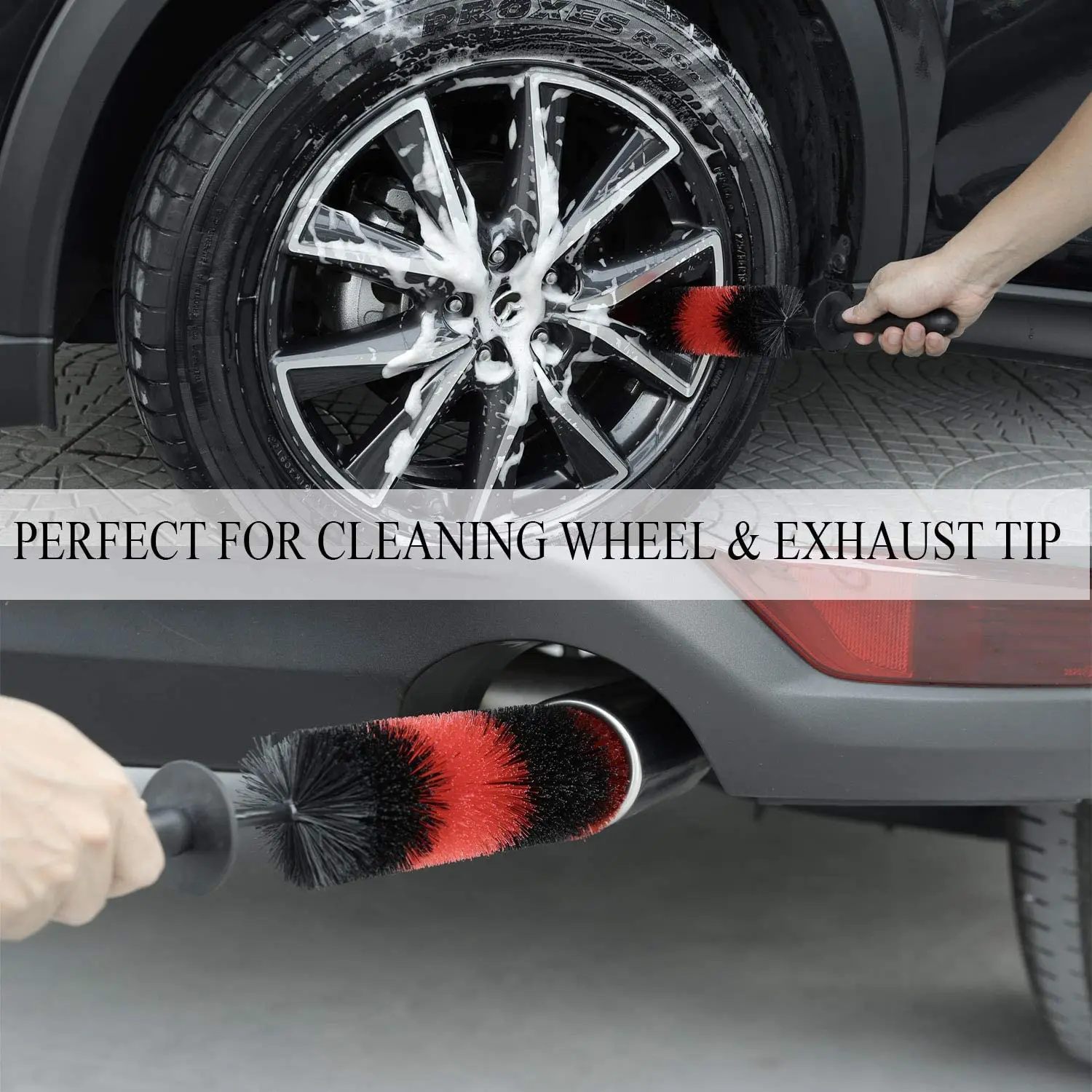 Tianzhu 18 inch Car Wash Brush Kit Soft Fiber Cleaning Detailing Washing Products For Cars Washer Care Rim Tire Wheel Hub