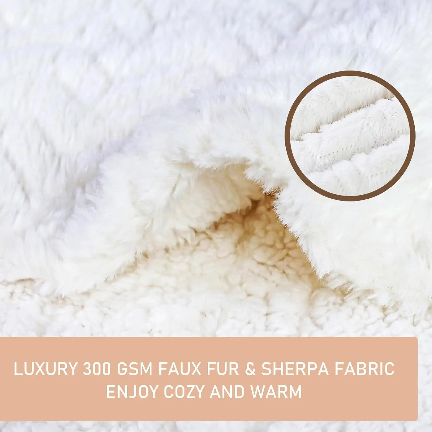 USB Heated Blanket Electric Throw Luxury Faux Fur Sherpa, Fast Heating Blanket Auto Off with ETL Certificated