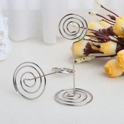 Wholesale Wedding Favors Place Card Holder Round Heart Star Shape Number Stand Table Photo Memo Number Alloy Name Clips