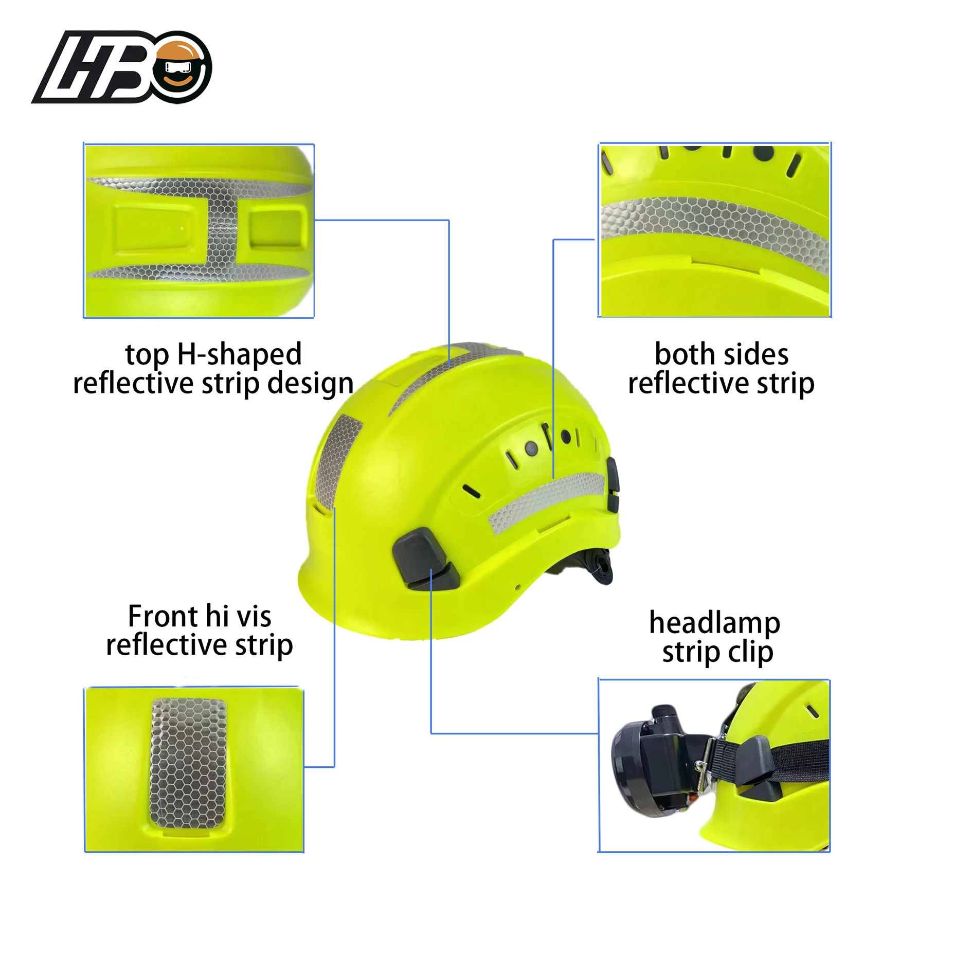High Quality safety hard hat Adjustable Construction Work ANSI Approved Safety Helmet reflective strip safety helmet