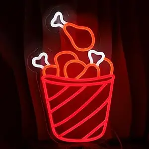 Burger Beer Hot Dog Chicken Cheers Neon Light Sign LED Light Wall Decor Gift for Bedroom Game Room Man Cave Bar Party