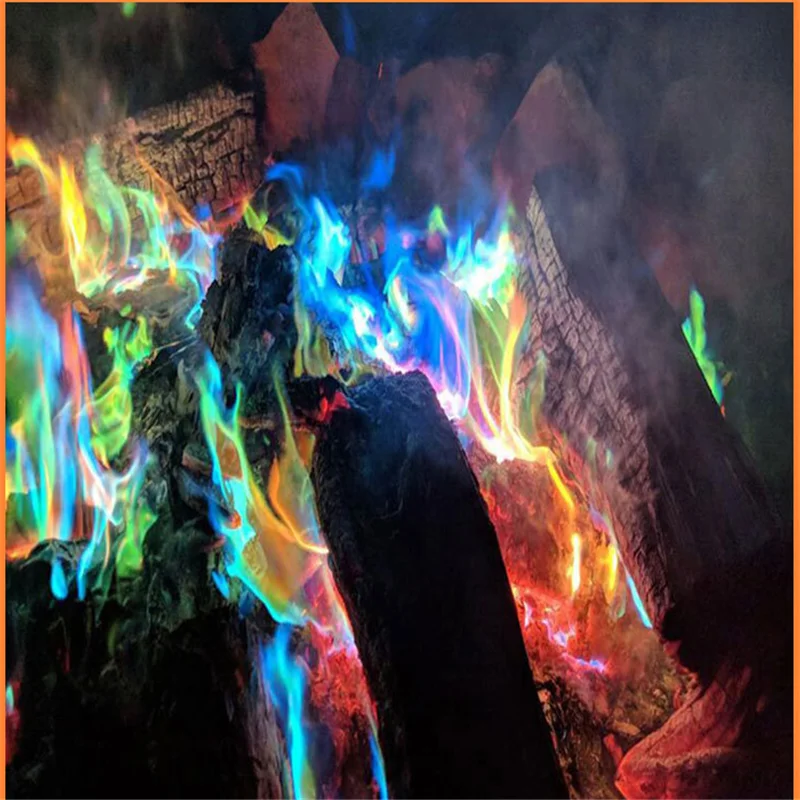 Custom Logo OEM Factory Wholesale Colored Fire Magic Fire Colorful Flames Powder Mystical Fire