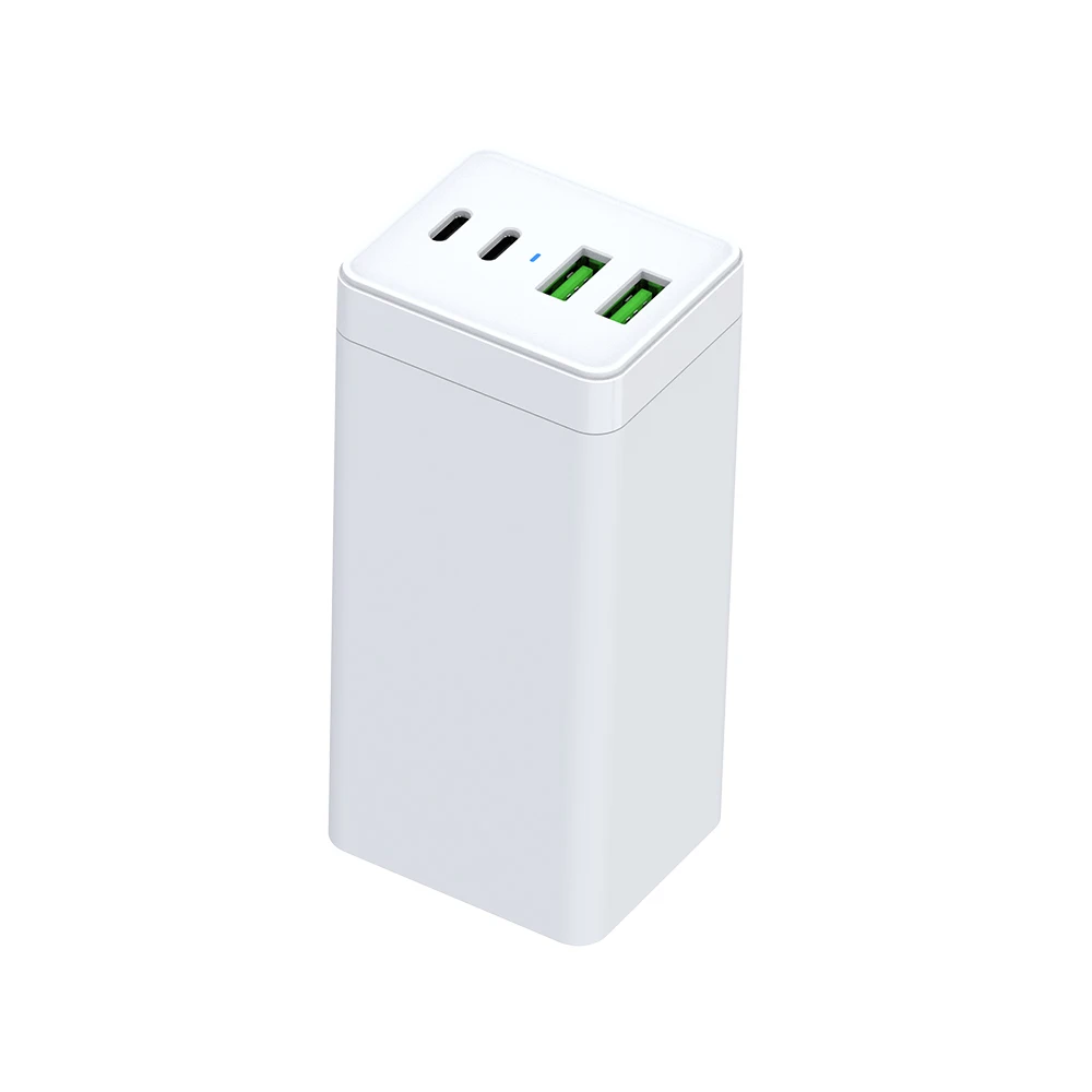Pd 100w Compact Size High Power 4 Ports Dual Pd 100w Gan Desktop  Usb Wall Charger With Ac Cord Fast Charger