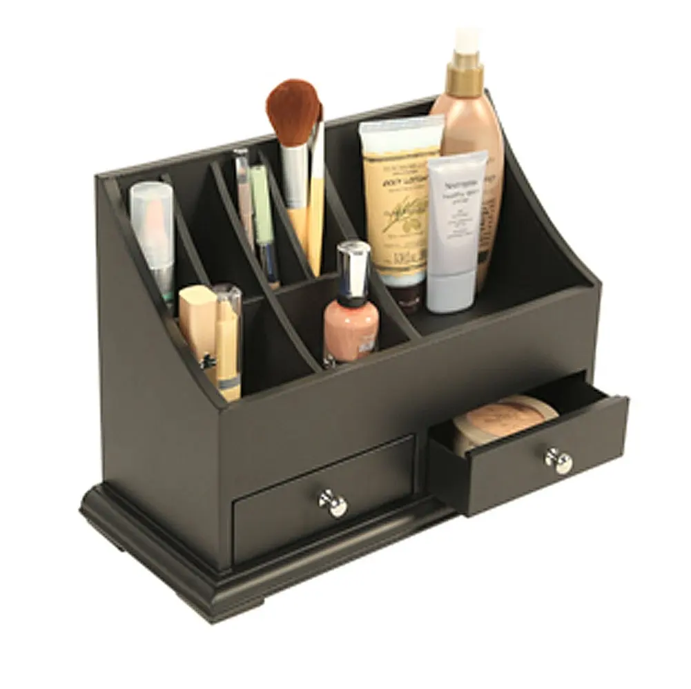 China Manufacturer Bamboo Desk Storage Organizer Wooden Storage Racks For Cosmetics Jewelry