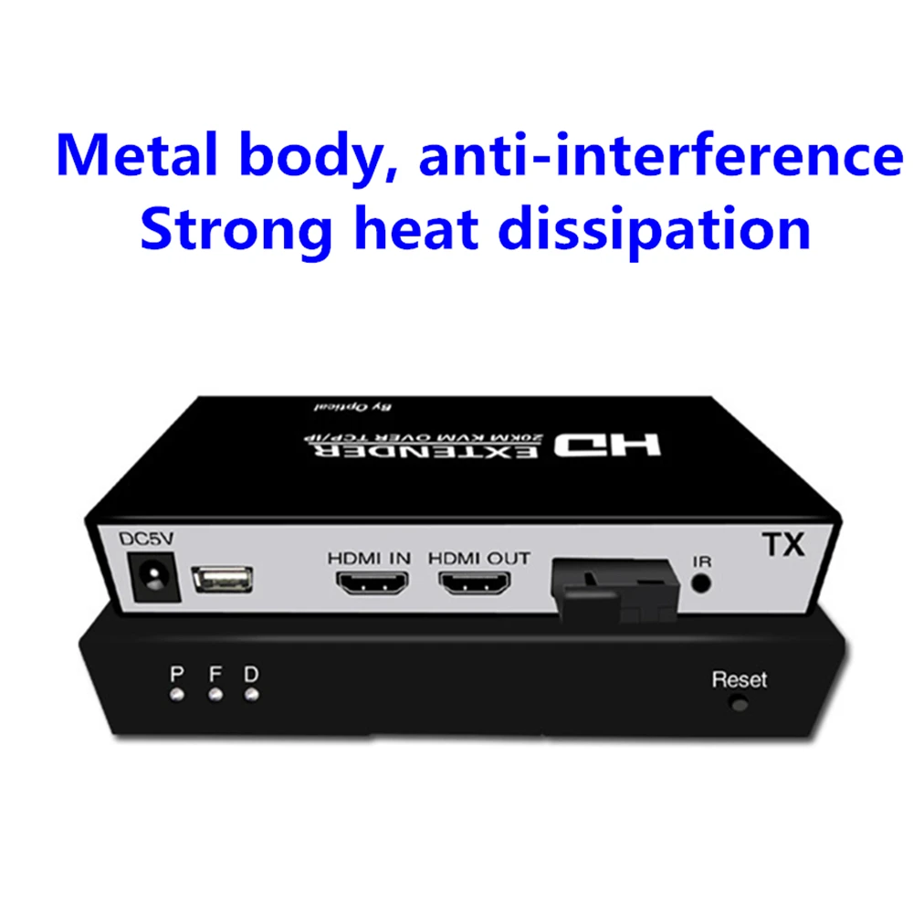 OEM HDMI Extender 20Km fiber TX RX hdmi Transmitter Receiver By Optical cable AV transmission for PS3 STB PC DVD to TV Projector