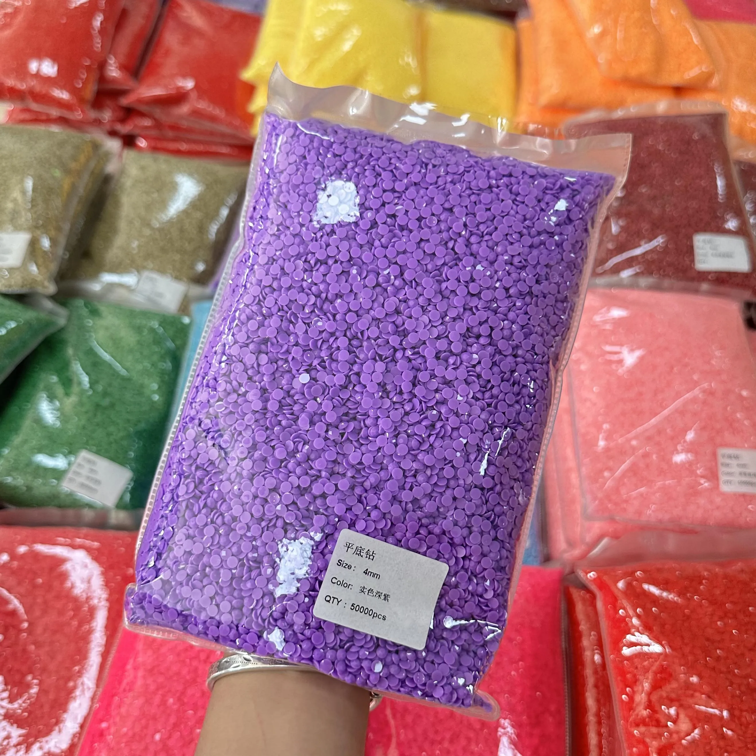 WHATSTONE Free Sample New Color 3mm 4mm 5mm Flatback Jelly Solid Wholesale Resin Rhinestone