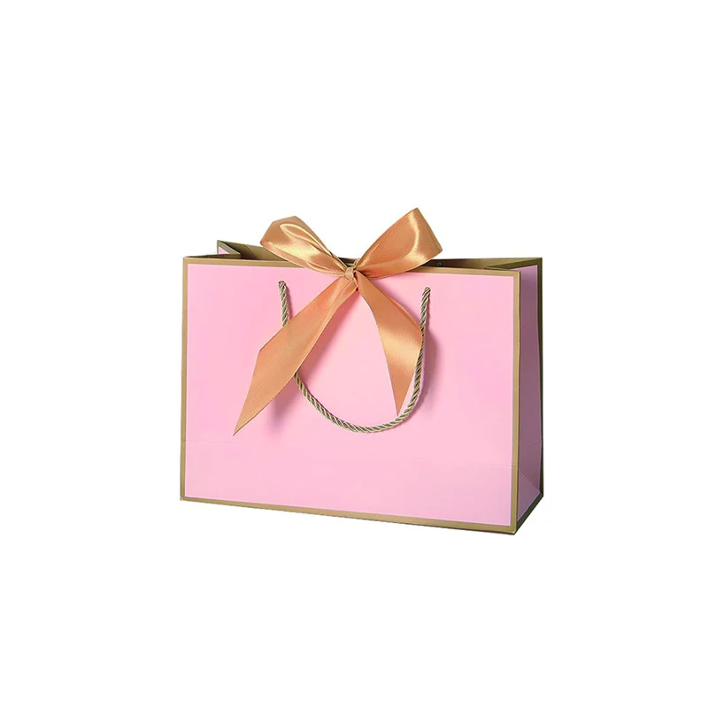 Shopping Paper Bag Printing Ribbon Luxury Paper Bag Custom Ribbon Luxury Paper Bag Custom for food
