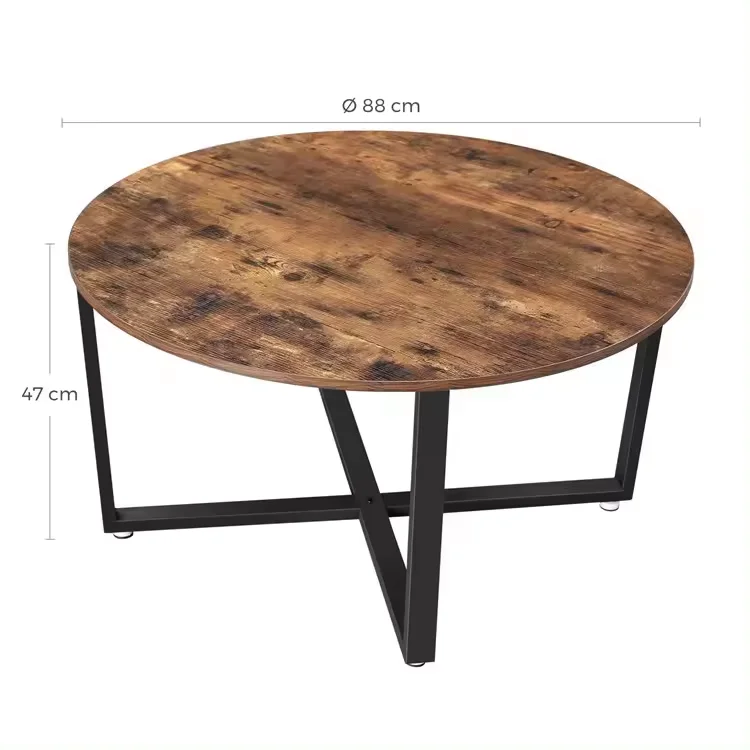 factory supplier oak round coffee table easy assemble furniture wood side table for sale