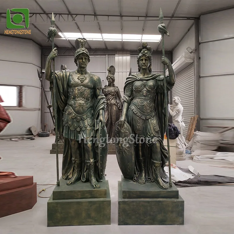 Customized Color Fiberglass Resin Angel Goddess Warrior Knight Statue