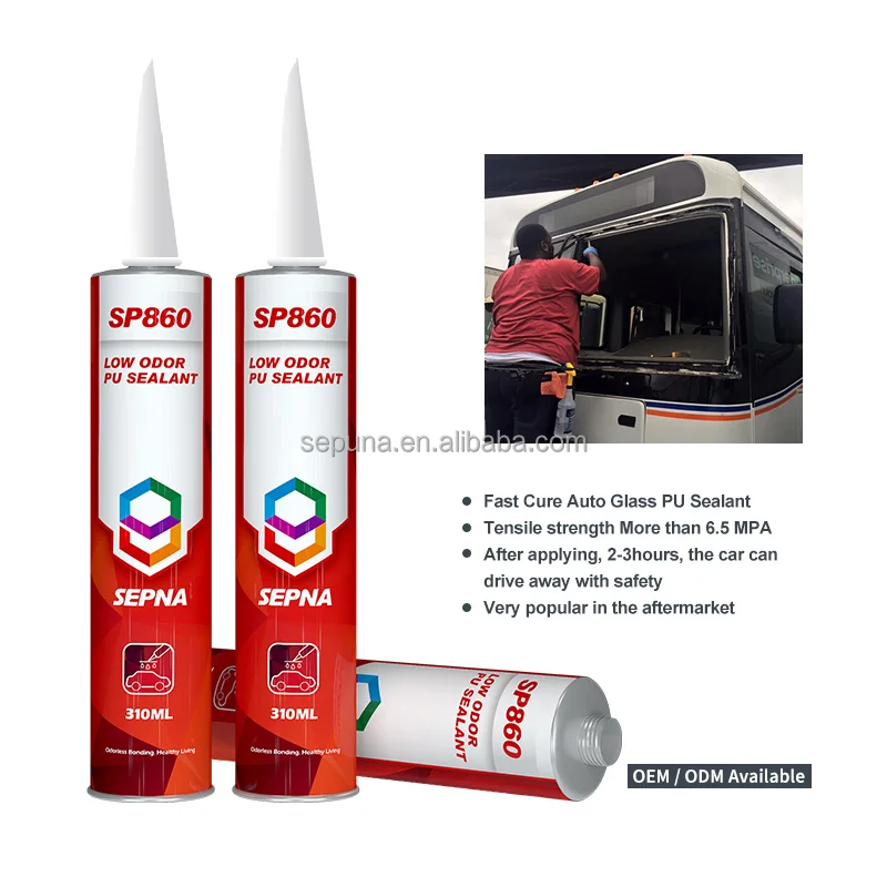 SP860 single package fast curing pu windshield urethane bonding sealant adhesive for truck glass windscreen repair installing