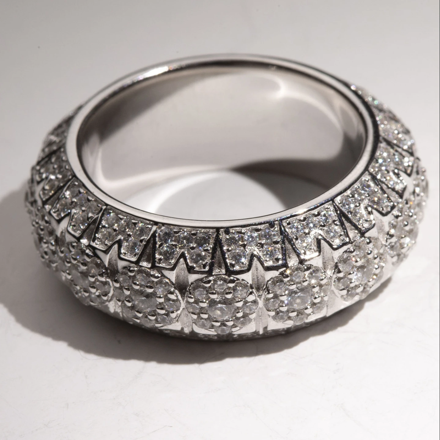 custom cheap china wholesale ring  pyramid men ring moissanite hiphop moissanite men rings