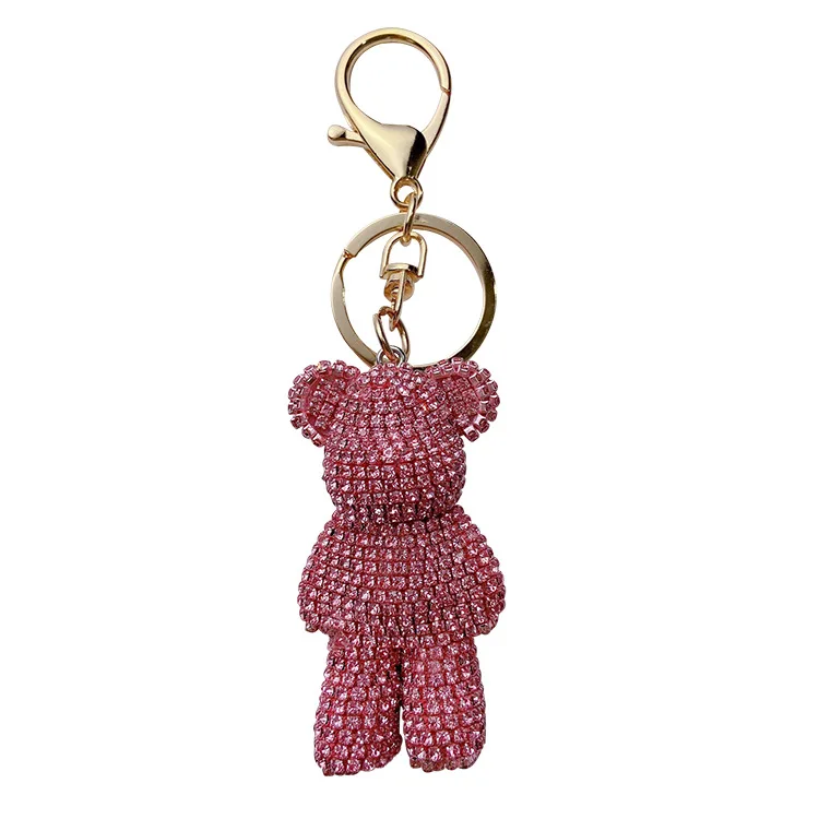 New bear alloy key chain anime key buckle pendant crystal car key chain Luggage and bags case upholstery supplies dolls