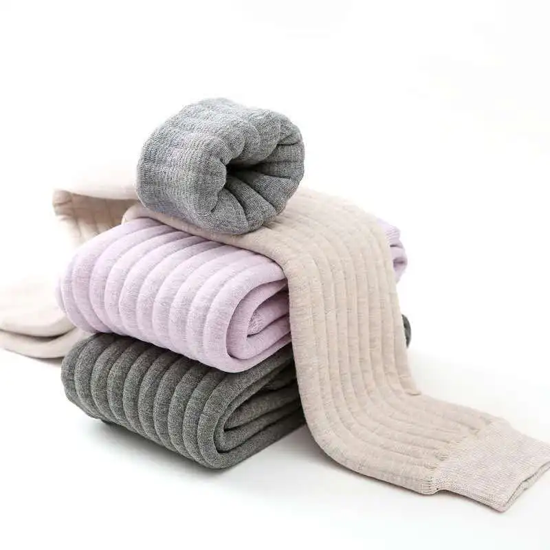 Детские леггинсы с хлопковой подкладкой, зимние Хлопковые Штаны с подкладкой, зимние штаны для мальчиков и девочек, цельнокроеные штаны