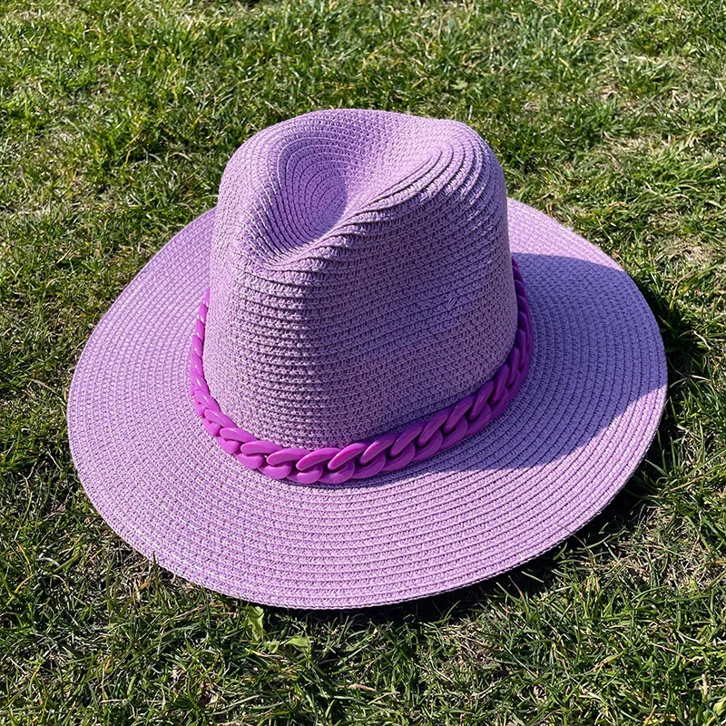 High Quality Vintage Panama Straw Hats For Women Wide Brim Outdoor Sunshade Sun Hats Wholesale Cheap Straw Hats