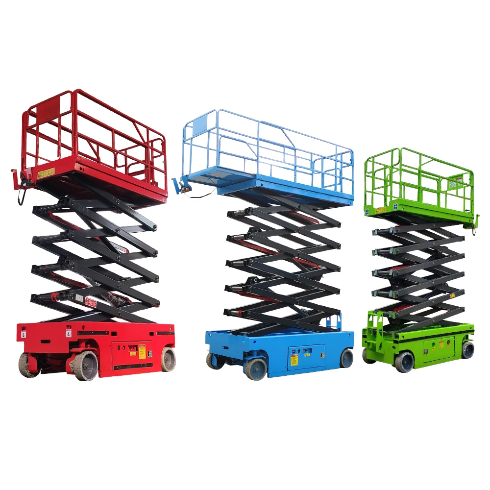 High Building Cleaning Scaffolding Hydraulic Electric Mobile Scissor Shear Fork Lift Aerial Work Platform 6m 12m 16 Meter 500kg