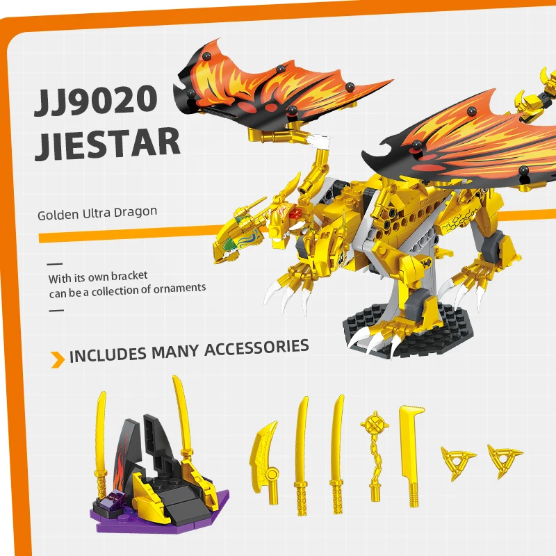 JIESTAR лидер продаж 452 шт. Ninjago Lloyd Золотая модель ультра дракона коллекционные строительные блоки Набор фигурок детская игрушка «своими руками»