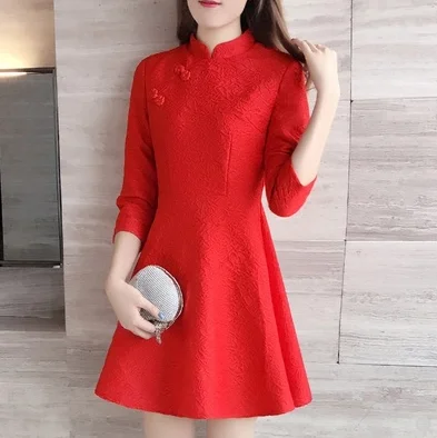 High-grade Quality Red Brocade Fabric Chinese Wedding Dress Fabric