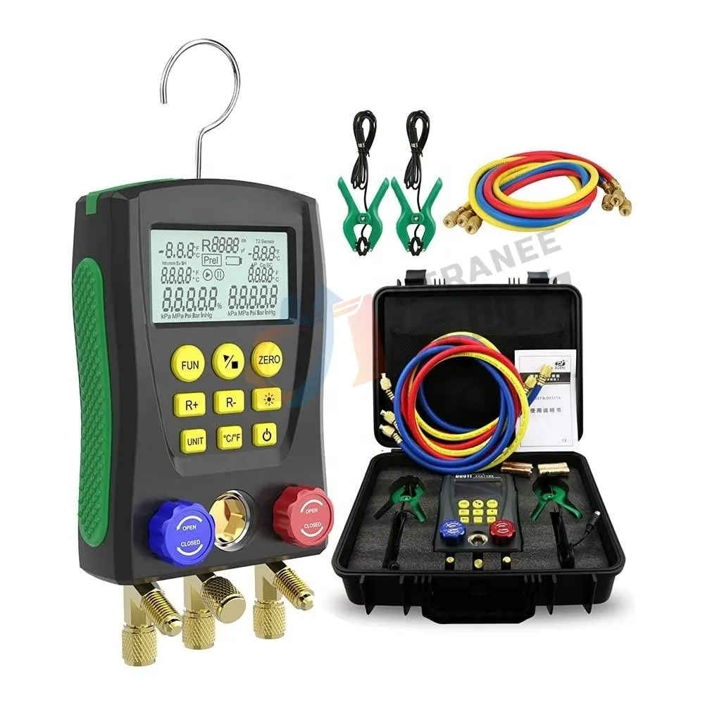 Wholesale High quality digital manifold gauge Auto AC   pressure meter tool sets R134A R410A R404A R1234YF R407 R507 R600A
