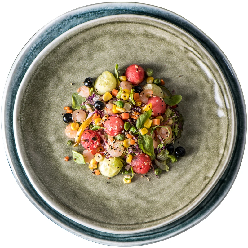 Hotel Restaurant Banquet Ceramic tableware Porcelain round flat dinner serving Plate plates sets dinnerware