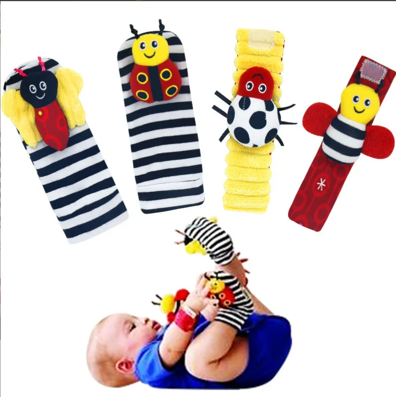 Hot Selling Cute Baby Infant Rattle Socks Toys Girl Boy Learning Toy Infant Baby Kids Socks Rattle Toys Wrist Rattle