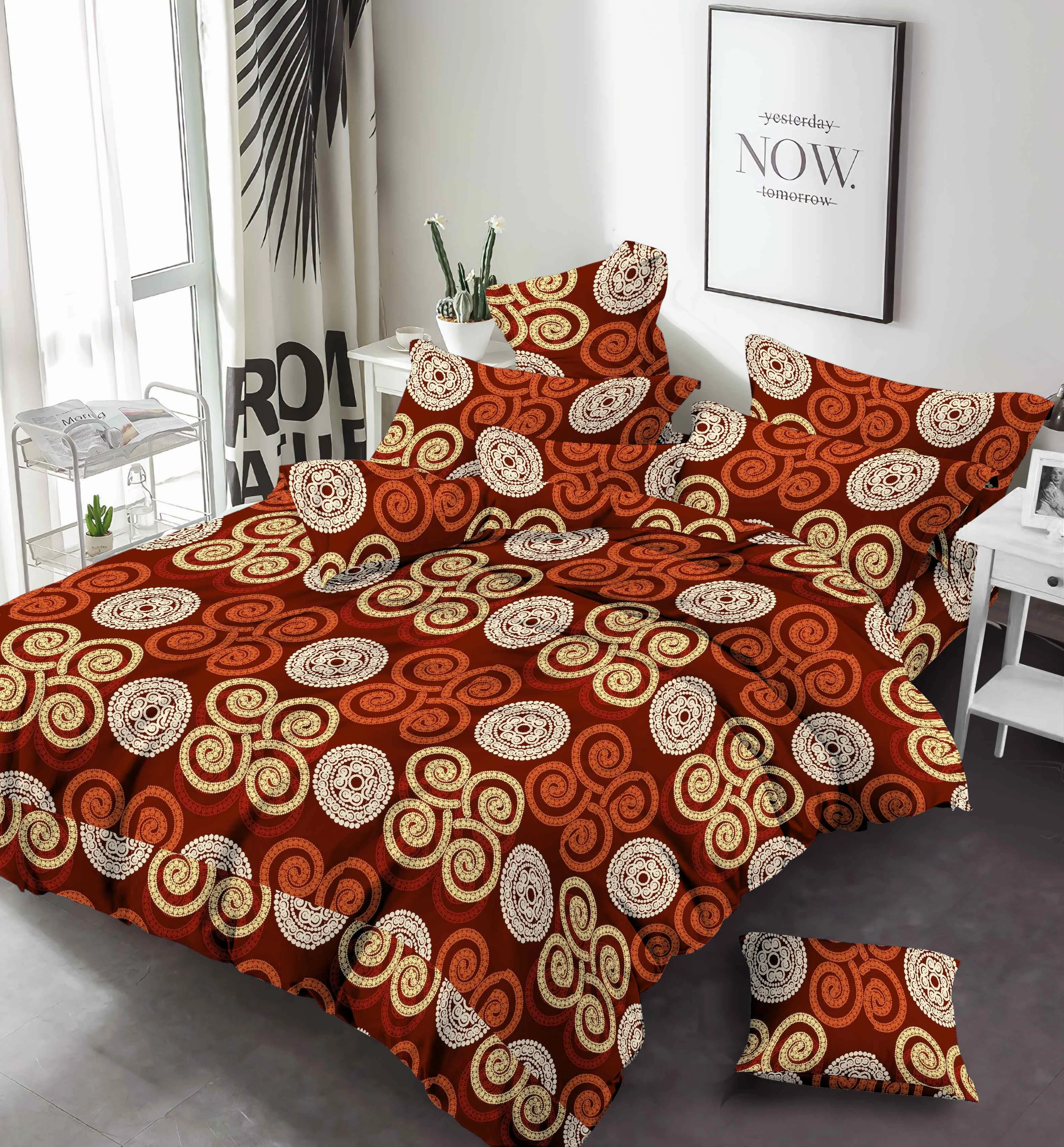 Hot sale 100% Polyester Printed White Black Color Heart Love designs Bed Sheet Bedroom Bedding sheet set for bedding