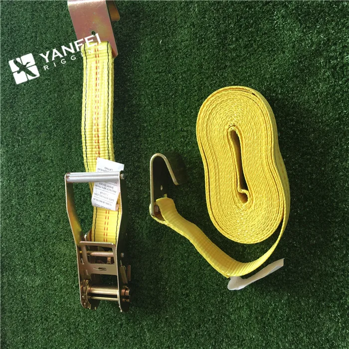2inch Polyester Ratchet Tie Down Straps With Flat Hook/Endless Loop/Double J Hook, Tie-Down Motorcycles Weather Resistant Strap