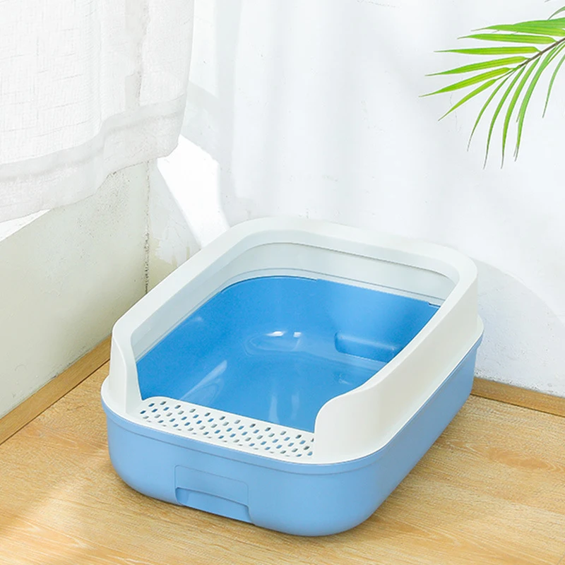 Amazon Wholesale Large Plastic Cat Litter Box With Litter Scoop Pet Products Cleaning Colorful Cat Toilet