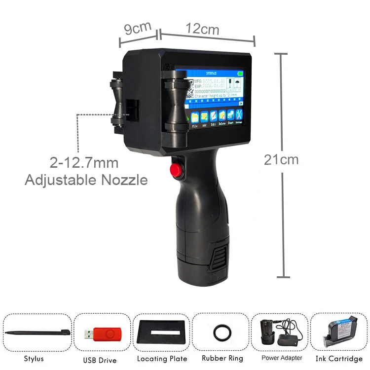High Quality 600dpi Expiry Date Code Inkjet Printer Digital Inkjet Handjet Mini Portable Printer