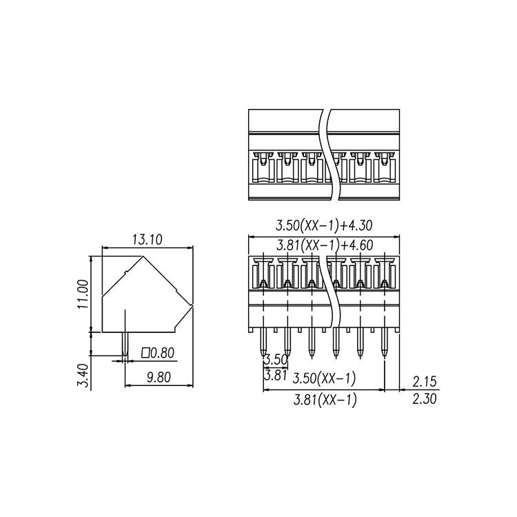 replace phoenix 1827279 SMC 1,5/ 2-G-3,81 male female plug in Pluggable terminal block electrical connector