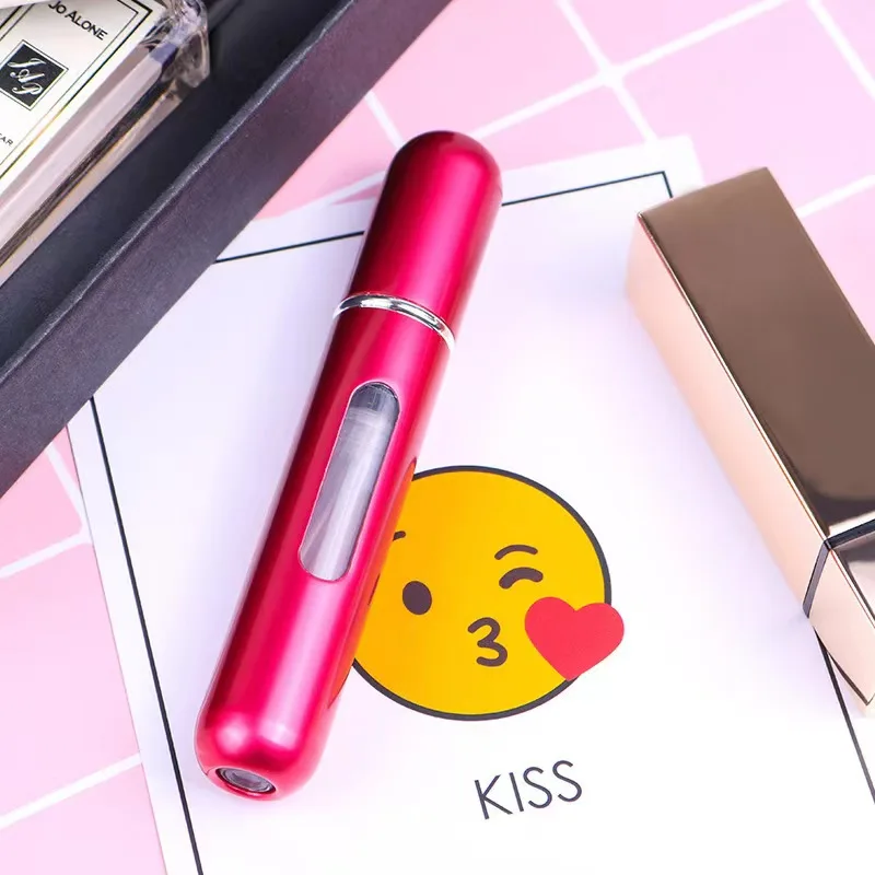 8ml Mini Refillable Perfume Bottles Bottom Filling Travel Sized Aluminum Perfume Atomizer Spray Bottle