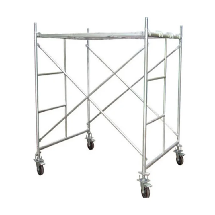 Brakeable with wheels mobile f lock pin scaffold frame,system frame scaffolding gi,door frame powder coated frame