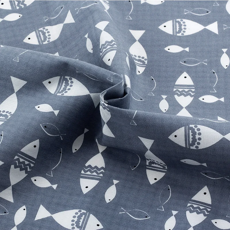 
Gray Geometric Series Printed Twill Fabric Patchwork Cloth by the meter 100% cotton For DIY Sewing Quilting Baby&Child Material 
