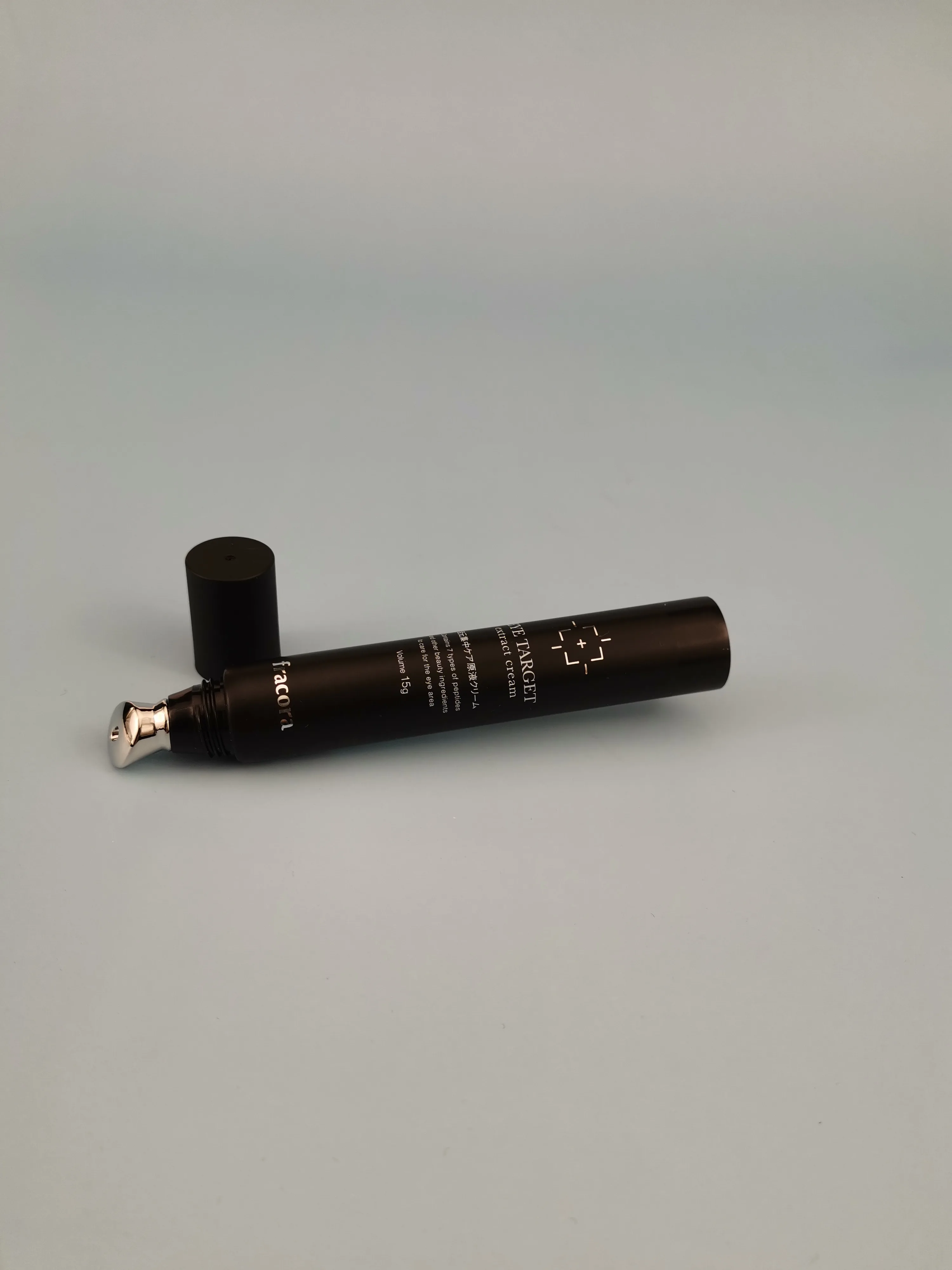 15 ml black cosmetic eye cream zinc alloy applicator plastic empty packaging tubes for eye cream