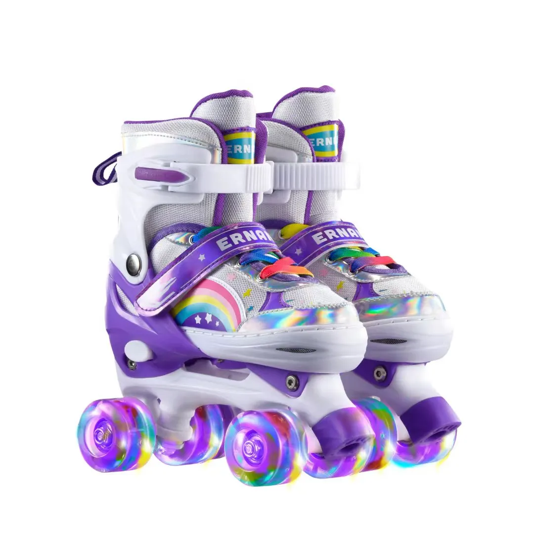 Roller Skates Wholesale Factory High Quality Quad Professional 4 Flashing Wheels Roller Skate for Kids