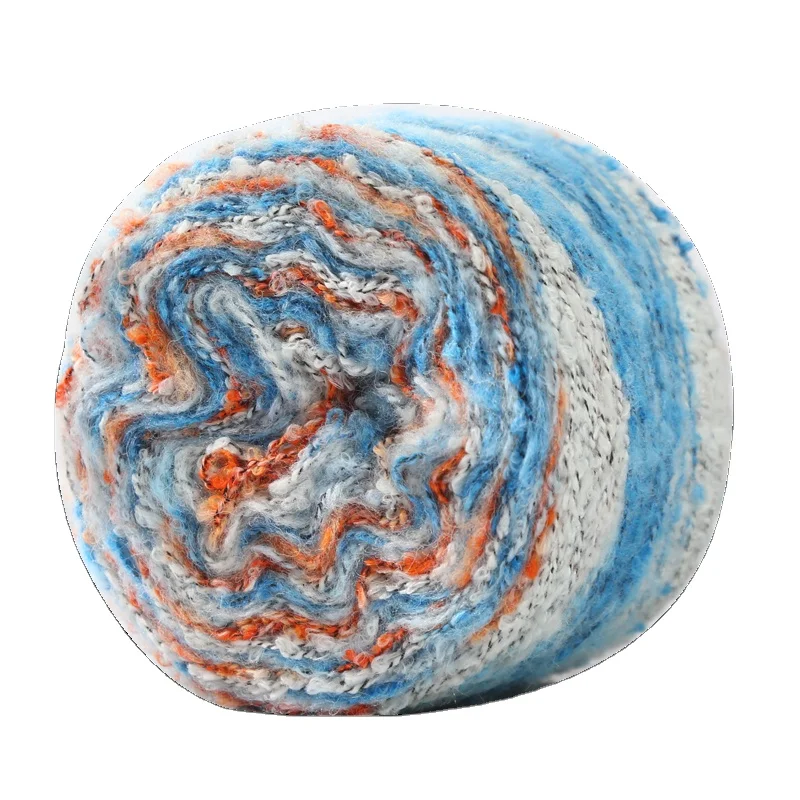 Gradient oil painting yarn mohair hand-knitted sweater thick super soft yarn