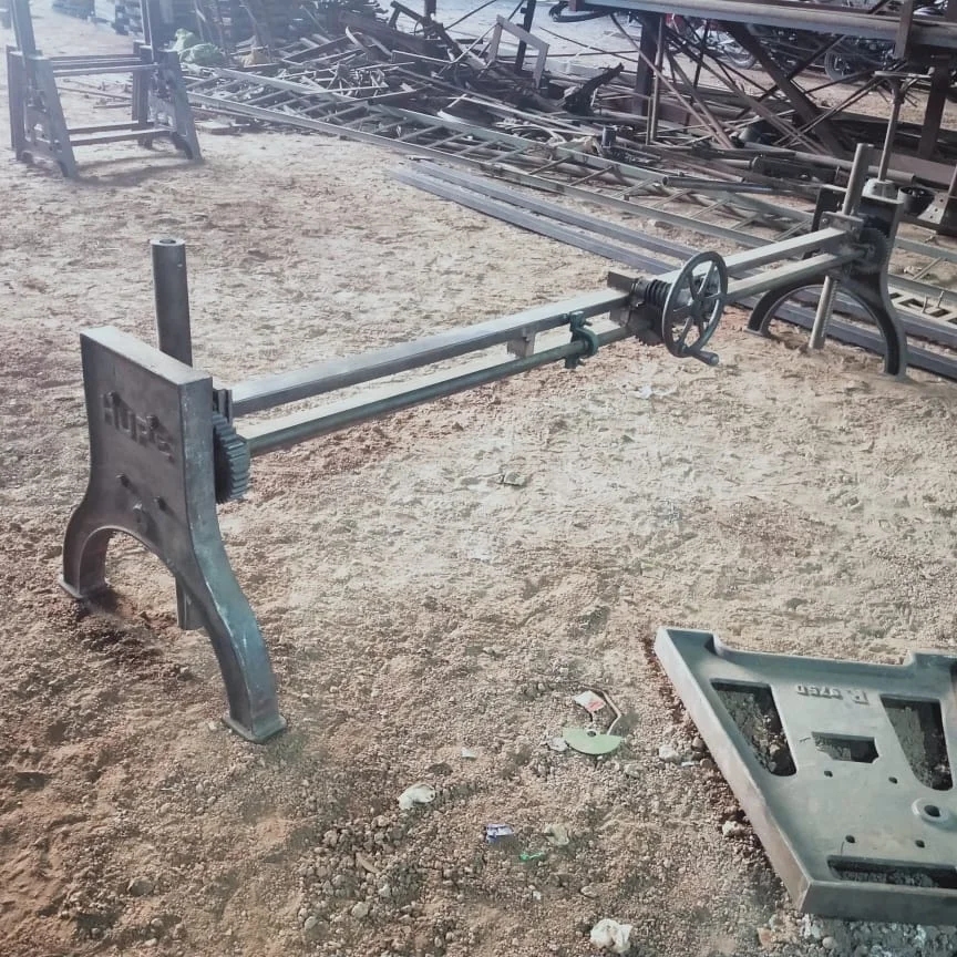 New Industrial Crank Adjustable Height Table Base Furniture Leg for Table Metal Antique Iron Black with Hand Lift Mechanism