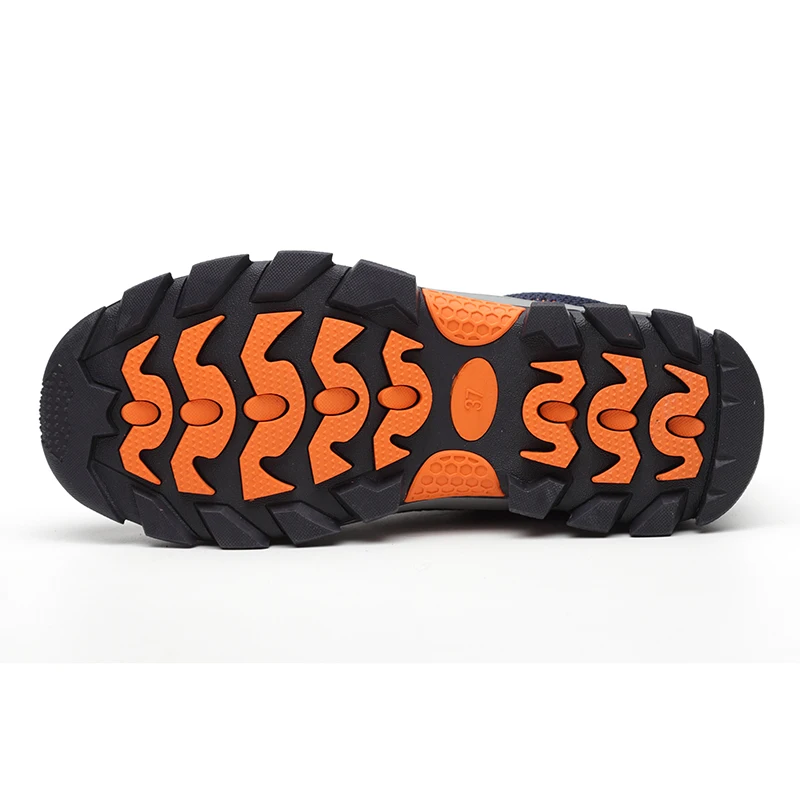 Breathable steel head anti-hit and anti-puncture stock safety shoes, industrial can be customized non-slip rubber sole work shoe
