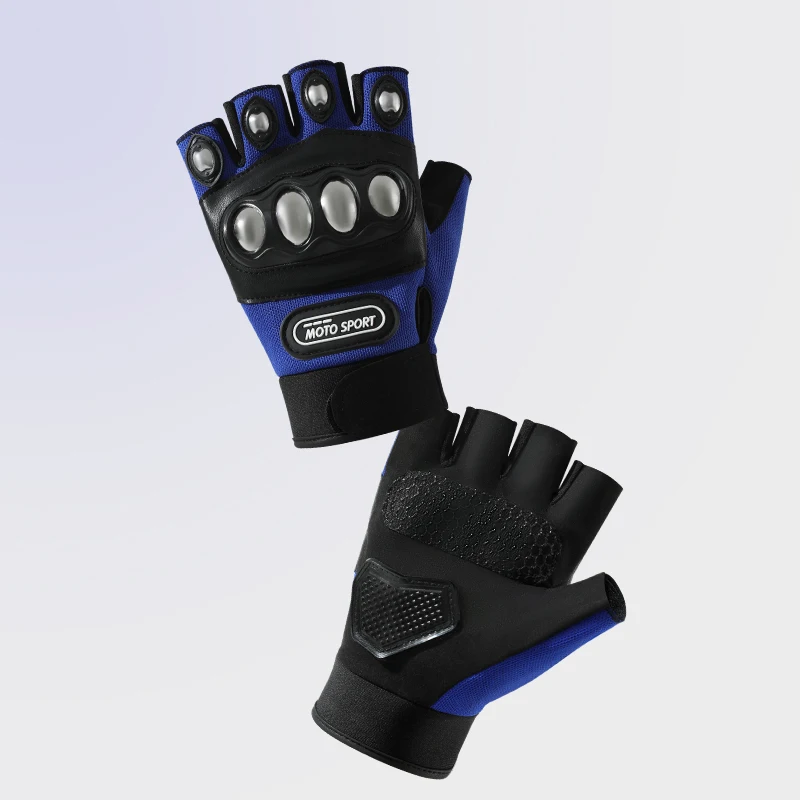 Cheap Half Finger Sport Hard Knuckle Silicone Gel Palm Protection Cycling Gloves