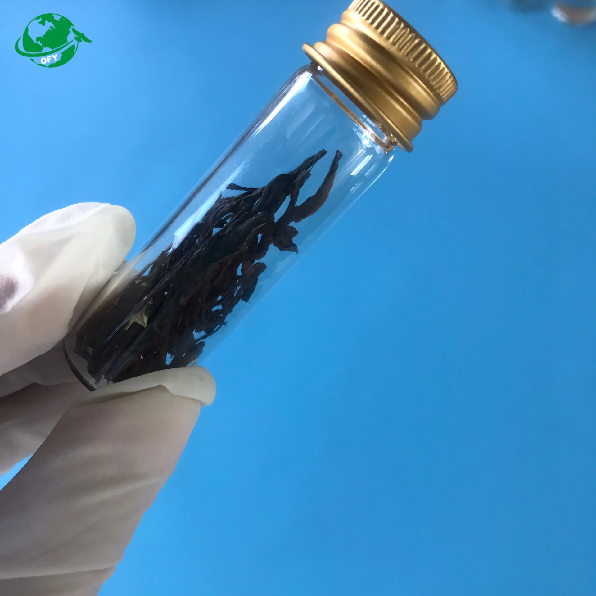 Single vanilla beans packaging container Glass test tube Glass vials with silver screw cap aluminum cover custom