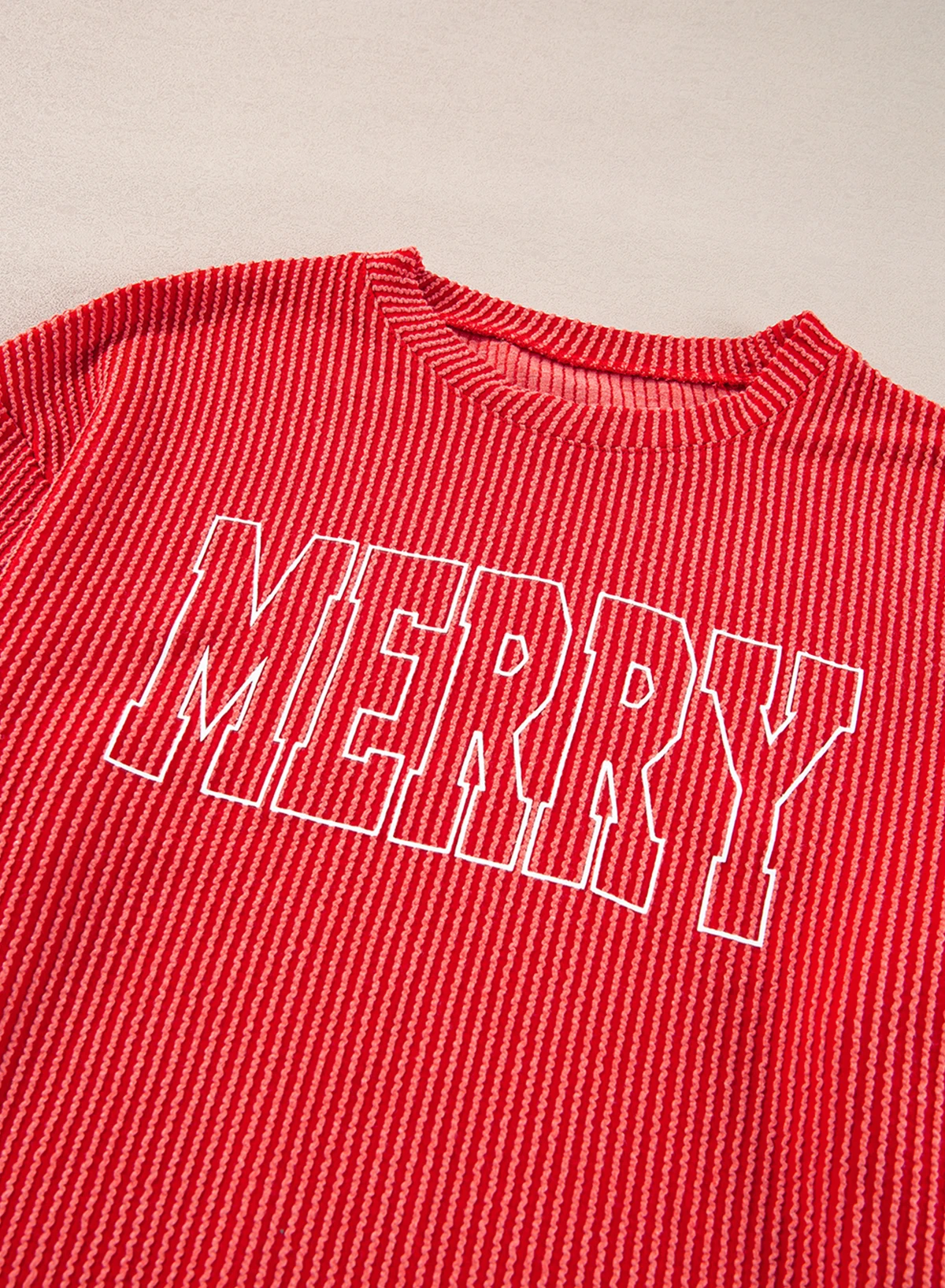 Wholesale 2 Piece Fall Outfits Lady Custom Logo crew neck Clothes long Sleeve Top Short Knit women Winter Corded Set for women