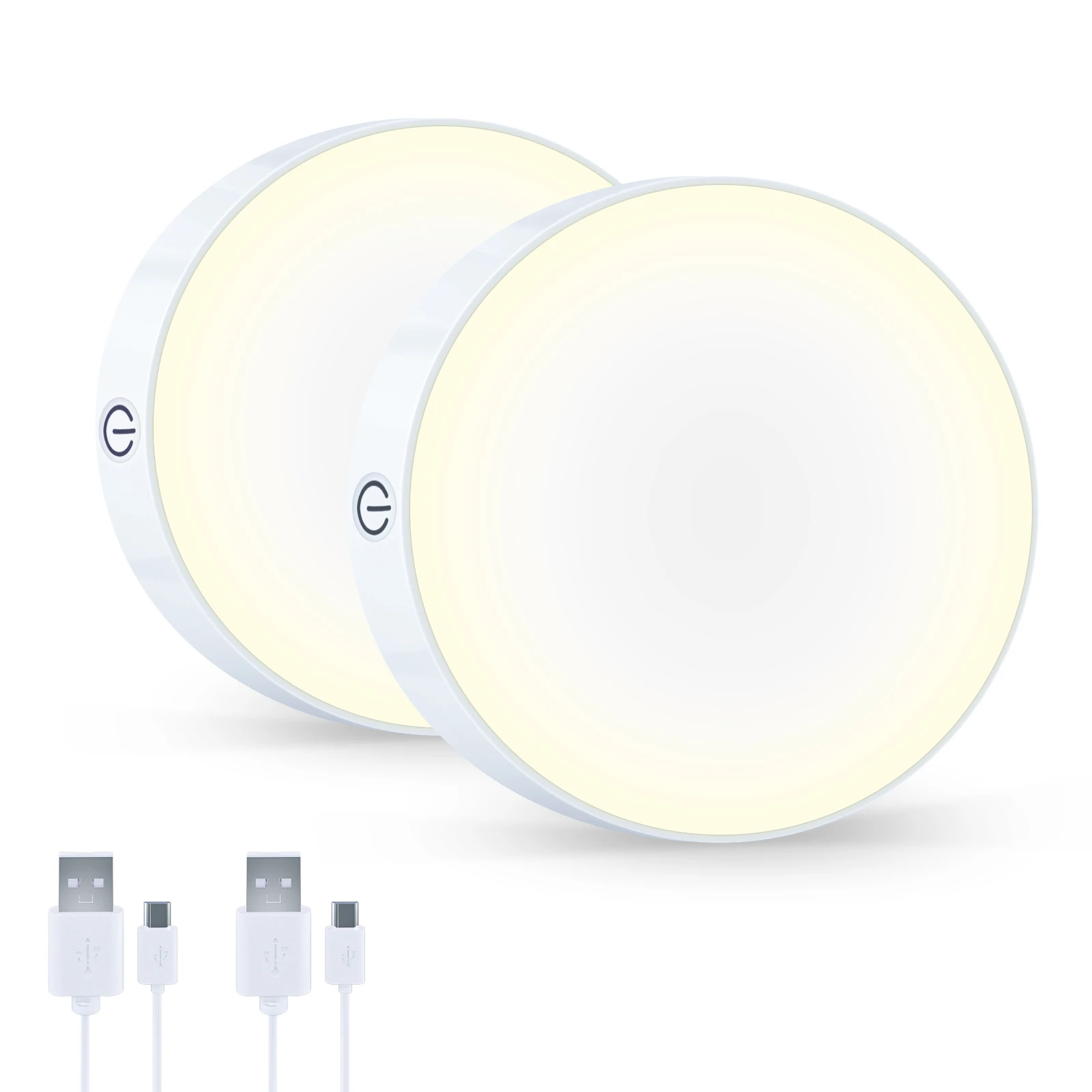 Rechargeable Tap Lights Dimmable Touch LED Stick on Night Light with 1000mAh Large Battery Lamp