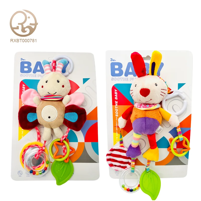 Kids Stuffed cartoon Soft Sleeping Settle New Design Animals Toys Stuffed Plush Teether Pendant Playful Toy Children Wholesale