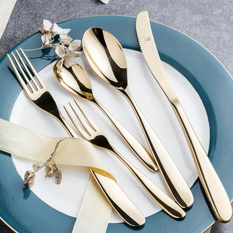 5 pieces stainless steel dinnerware set western housewares wedding party business gift cutlery